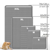 Resim Büyük Boyutlu Çift Katmanlı Kedi Kumu Matı, Sıçrama ve Sızdırmaz EVA Malzemesi, Kumu Dağılmaz, Kaymaz, Yıkanabilir, Su Geçirmez, Kokuya Dayanıklı, Temizlemesi Kolay - Kedi Kumu Kutuları ve Pet Atık Koruyucuları İçin Mükemmel | Yıkanabilir Kedi Matı | 3 Boyutta Dayanıklı Kedi Matı 
