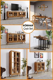 Resim KIYMIK HOME Gerçek Ağaç Çeyiz Seti - 6 Parça - Yemek Odası - Köknar 