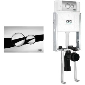 Resim Gpd Gömme Rezervuar 8cm + Parlak Gri Buton 