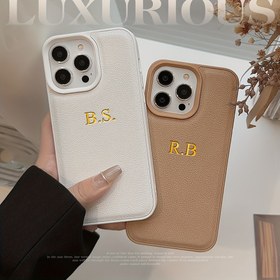 Resim Kişiselleştirilmiş baş harfleri ve 3D suni deri tasarımına sahip, Hediye olarak mükemmel, Iphone 16, 15, 14, 13, 12 ve 11 Pro Max Modelleri için Özelleştirilebilir Telefon Kılıfı. 