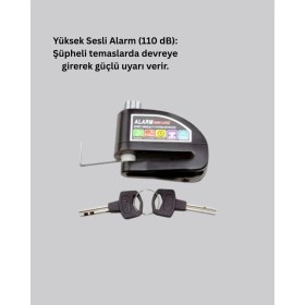 Resim sbodurhome Taşınabilir Alarm Disk Kilidi Motosiklet Scooter Bisiklet Güvenlik 