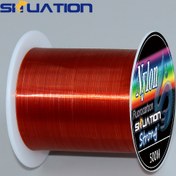 Resim SIIUATION Fluorokarbon Güçlü Naylon Balıkçılık Hattı - 500m/546yds, Tuzlu ve Tatlı Su Balıkçılığı için Ultra Güçlü Ana Hattı, Yüksek Çekiş ve Yumuşukluk, Reflektif Bantlı Kırmızı Naylon Hattı 
