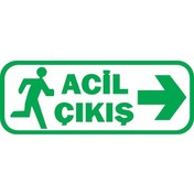 Resim Acil Çıkış Yazısı (16 X 6 Cm) Yeşil & Siyah 