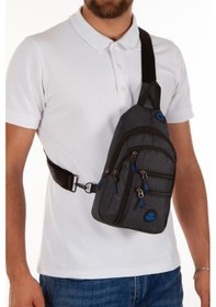 Resim Newish Polo Keten Kumaş Usb Kulaklık Çıkışlı Fermuarlı Göğüs Ve Omuz Çantası New122 - Siyah - Sarı 