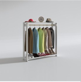 Resim Kenzlife giysi dolabı maksut 135*100*40 byz askılık ayakkabılık Beyaz 