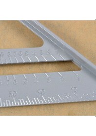 Resim Pazly Profesyonel Alüminyum Üçgen Cetvel - Marangozlar İçin Hassas Ölçüm Aracı - Gümüş Renk 