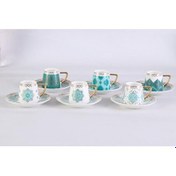 Resim OMS Amazonite 12 Parça Porselen Kahve Fincan Takımı 
