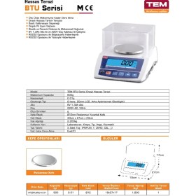 Resim Tem ADA 600 gr ( 0,01 gr ) Hassas Onaylı Eczane Terazisi 