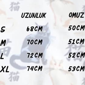 Resim Kedi Desenli Kısa Kollu Gömlek - Beyaz / S 