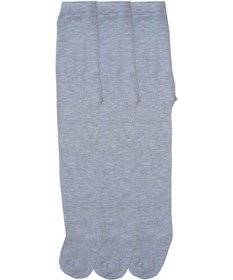 Resim 3'lü Kız Erkek Bebek - Çocuk Havlu Külotlu Çorap Pamuklu Düz Renk Gri 