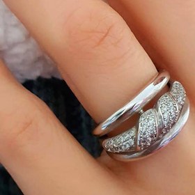 Resim OSESHOP İtalyan Tasarımı Pırlanta Işıltısında Zirkon Taşlı Gümüş Lüks Yüzük 
