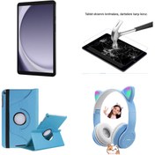Resim Samsung Galaxy Tab A9 8/128 GB 8.7'' TABLET+MAVİ IŞIKLI BLUETOOTH KULAKLIK+MAVİ KILIF+NANO KIRILMAZ CAM 