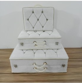 Resim Hasret Çeyiz Söz Nişan Bohça Çanta Gelin Damat Çeyiz Sandık 3lü 0565b 