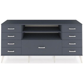 Resim Hyperion Konsol 2 Raflı 9 Çekmeceli 176x44x83 Antrasit-antrasit Antrasit 