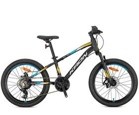 Resim 2026 Kron XC 75 M Disk 24 Jant Çocuk Bisikleti Mat Siyah/Sarı/Mavi 