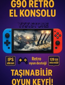 Resim YKK Store G90 Oyun Konsolu – 7 inç IPS HD Ekran, 10.000 Klasik Oyun, 2000mAh Pil, Taşınabilir Tasarım 