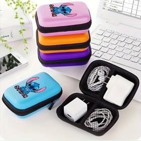 Resim Stitch USB Kablosu ve Kulaklık Düzenleyici - Kulaklıklar, Şarj Cihazları ve Aksesuarlar için Çoklu Bölümlerle Taşınabilir Seyahat Çantası, Canlı Karikatür Tasarımı, Dayanıklı Poliamid Malzeme, Çok Renk Seçeneği, Aksesuar Depolama | Eğlenceli Tasarım | Dayanıklı Fermuar Kapatma, Seyahat Çantası 