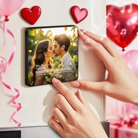 Resim Refrigerator Beats Framed Musical Magnet - Personalized Refrigerator Magnet with Your Favorite Song - Glacier Blue / Pro - Bluetooth 5.4 &amp; Stereo Sound 