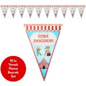 Resim Sirk Temalı İyiki Doğdun Flama Bayrak Set Süs Tüm Yaşlar 