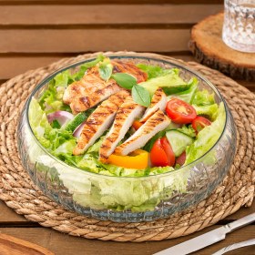 Resim Porsima RYG7045 El Yapımı Büyük Boy Cam Salata Kasesi Şeffaf 
