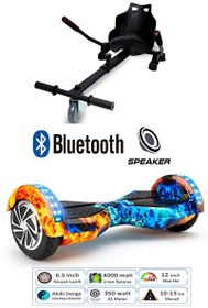 Resim Citymate Smart Balance Elektrikli Kaykay Hoverboard 8.5" Akıllı Dengeli Ledli Bluetooth Hoparlörlü Alevli 
