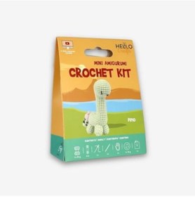 Resim Tığ İşi Amigurumi Kitleri Dino Açık Bej 