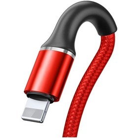 Resim Baseus Halo 2.4A Lightning 1 Metre Şarj Kablosu Kırmızı 