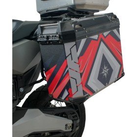 Resim Gp Kompozit DSN10 Universal 40 Lt x 2 Desenli Alüminyum Motosiklet Yan Çanta Seti 