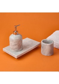 Resim Bath 3'lü Mermer Banyo Seti - Gri Çok renkli 