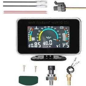 Resim Pazly 3'lü Araba Lcd Metre Dijital Yağ Basınç Ve Gerilim Ölçer K20536 