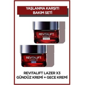 Resim L'Oreal Paris Revitalift Lazer Yaşlanma Karşıtı Gündüz + Gece Kremi Seti 