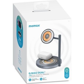 Resim Momax Q.Mag Dual 2 in 1 Kablosuz Şarj Standı 