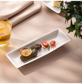 Resim Emsan Pamukkale Dikdörtgen Kayık Tabak 25 Cm Beyaz 