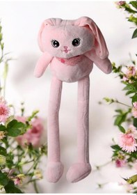 Resim İthal Kumaş Kulakları & Ayakları Uzayıp Küçülen Sevimli Tavşan Peluş Oyuncak & Uyku Arkadaşı 75 Cm. 001 
