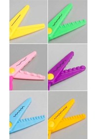Resim Şekilli Makas Plastik 6 Uçlu Değişebilen Desenli Tırtıklı Makas 