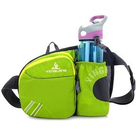 Resim Yeşil Nylon Spor Bel Çantası - Koşu, Bisiklet, Dağcılık İçin - Su Fişe Bölgesi, Havalandırıcı Arka - Hafif Ve Geniş Kapasite Yeşil Yeşil 