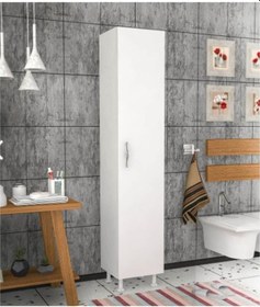 Resim Artel Mobilya 5 Raflı Banyo Boy Dolabı Beyaz 