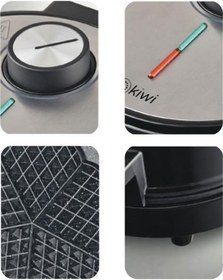 Resim Kiwi KSM-2442 Kalp Desenli Yapışmaz Plakalı Paslanmaz Çelik Waffle Makinesi 