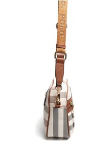 Resim Silver Polo Sp1280 Kadın Çapraz Çanta Ekose Krem-taba 