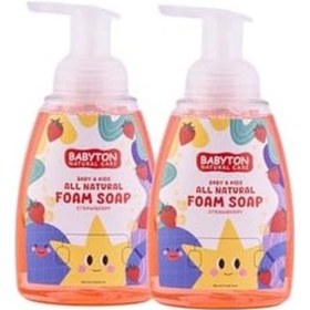 Resim Babyton Doğal Çilekli Köpük Sabun 2'li Set 350 Ml 