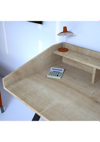 Resim Emkawood Emkawood Neptün Metal Ayaklı Çalışma Masası Meşe 