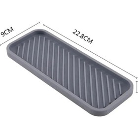 Resim omilife 3’lü Gri Silikon Yağdanlık Standı Çok Amaçlı Organizer Sunumluk Sabunluk Altlığı 