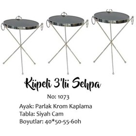 Resim Zigon Brc Küpe Model Sehpa Metal Bakır Roza Renk X Ayak Kırılmaz Cam Tabla El Yapım 