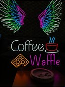 Resim Twins Led Coffee Waffle Yazılı Ve Şekilli Neon Tabela Çok Renkli Model:model:65233366 Çok Renkli 