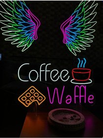 Resim Twins Led Coffee Waffle Yazılı Ve Şekilli Neon Tabela Çok Renkli Model:model:65233366 Çok Renkli 