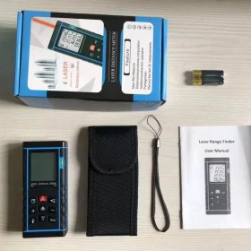 Resim Mercansa Profesyonel 40 Metre Dijital Lazer Metre Ölçer LCD Ekran, Su Terazili, Alan Hacim, Pisagor Hesaplama ve 20 Kayıt Hafızası 