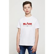 Resim Qivi Black Squad Baskılı Unisex Çocuk Beyaz T-Shirt 