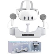 Resim Meta/oculus Quest 3 İçin Yükseltilmiş Şarj Dock, Kulaklık Aynı Anda Vr Şarj Beşiği 