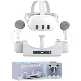 Resim Meta/oculus Quest 3 İçin Yükseltilmiş Şarj Dock, Kulaklık Aynı Anda Vr Şarj Beşiği 