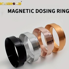 Resim 1 adet Kahve Dozaj Hunisi Espresso Dozaj Halkası Manyetik 51mm 53mm 58mm Alüminyum Alaşımlı İç Gömme Yuvarlak Halka Dayanıklı Espresso Barista Araçları 